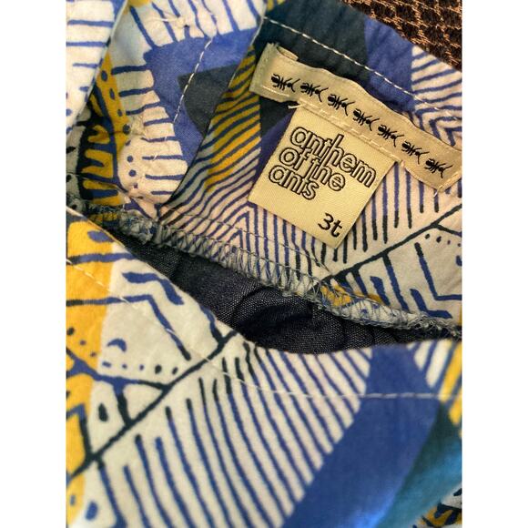 Anthem of the Ants Chambray Dress ~ Ruffle Sleeve Abstract Print Dress ~ Sz 3 3T - Picture 2 of 8